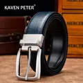 Ceinture en cuir véritable pour homme environnement réversible noir marron bleu marine mâle