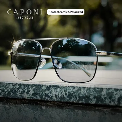 CAPONI – lunettes de soleil polarisées carrées pour hommes classiques marque de styliste mode