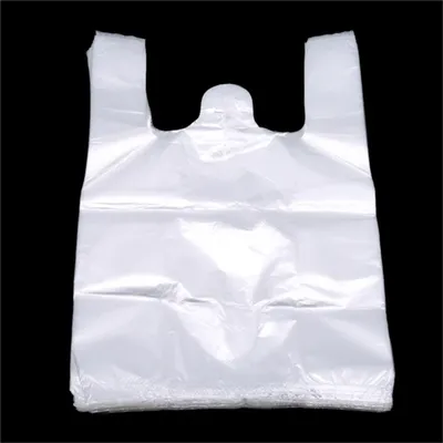 Sac à provisions en plastique transparent avec poignée sacs de supermarché populaire utile