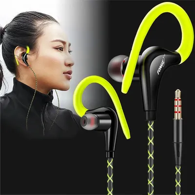 Écouteurs intra-auriculaires stéréo Hifi 3.5mm oreillettes de sport casque de course avec micro