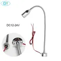 3W DC12V 24V LED CNC Machine-outil lumière Flexible L40cm col de cygne led atelier lampe de travail argent noir lampe industrielle magnétique