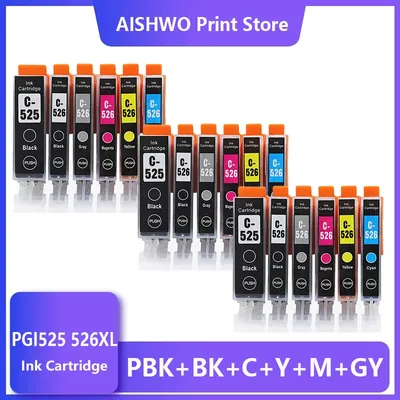 ASW-Adhérence d'encre PGIfruitalI 525 CLI 526 pour imprimante IL Pixma iP4850 Fête 6550 MG5150