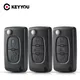 KEYYOU – coque de clé de voiture à 3 boutons pour Peugeot 207 208 307 308 408 Partner pliable