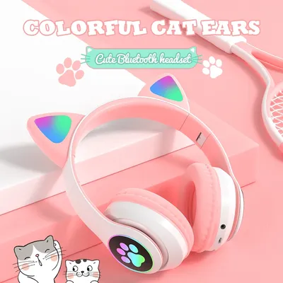 Casque sans fil Cat Ear pour adultes et enfants écouteurs Bluetooth 5.0 suppression du bruit des