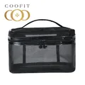 Coofit-Trousse de Maquillage Transparente en Gaze Portable Grande Capacité à la Mode Trousse de