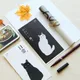 Enveloppe de lettre de chat noir et blanc de style japonais ensemble d'amour papier d'invitation