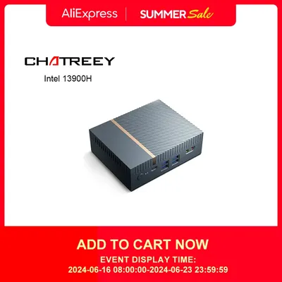 Chatreey-Mini PC Gaming Desktop Ordinateur IT12 Intel Core i7 1360P i9 13900H Ethernet