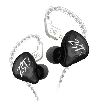KZ – écouteurs intra-auriculaires ZST X casque hybride filaire hi-fi basses antibruit pour