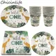 Chicinlife-Assiettes en Papier avec Animaux de la Jungle Safari Fournitures de Décoration de ixde