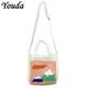 Youda – sac à main en toile pour femmes bandoulière diagonale petit sac carré design original