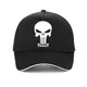 ForeUSA Punisher Skull Logo Baseball Cap Sports Snapback Hats Blanchiment réglable Dad Hat