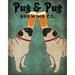 Red Barrel Studio® Pug & Pug Brewing by Ryan Fowler - Unframed Graphic Art Print on Paper in Green | 36 H x 24 W x 0.1 D in | Wayfair