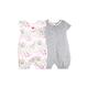 Burt's Bees Baby Baby Girls' 2 Pack Multi Stripe/Tossed Succulent Bubbles Layette Set, 6 Months