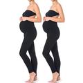 MOTHERS ESSENTIALS Maternity Pregnant Women Leggings (S - 2PACK, Black)