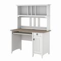 Bush Furniture Salinas Small Computer Desk with Hutch in Pure White and Shiplap Gray - Bush Furniture MY72808-03