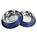 Adog Non Skid Colored Stainless Steel Bowls Metal/Stainless Steel (easy to clean) in Blue | 2 H x 9 W x 9 D in | Wayfair JMP060