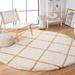 White/Yellow 84 x 0.81 in Indoor Area Rug - Ebern Designs Araujo-Espichan Geometric Ivory/Gold Area Rug | 84 W x 0.81 D in | Wayfair