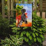 Red Barrel Studio® Fall Labrador Retriever 2-Sided Polyester 15 x 11.5 in. Garden Flag in Blue/Green/Orange | 15 H x 11.5 W in | Wayfair