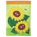 August Grove® Gallois Sunflowers & Bees 2-Sided Polyester Garden Flag in Brown/Green/Yellow | 18 H x 13 W in | Wayfair