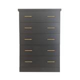 Latitude Run® Monowi Oslo 5 Drawer 34" W Chest Wood in Gray | 48 H x 34 W x 18 D in | Wayfair 2AF35F41023A49A89FD17A1B4F7D1BFD