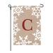 The Holiday Aisle® Gabourey Christmas Snowflake Monogram 2-Sided Burlap 18 x 12.5 in. Garden Flag | 18 H x 12.5 W in | Wayfair