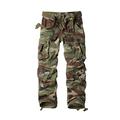 AKARMY Men's Cotton Casual Trousers Cargo Work Pants with Pockets Tactical Military Combat Pants Straight Leg Relaxed Fit Battlefield Camo 38