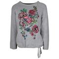 Betty Barclay Grey Long Sleeve Fine Knit Floral Jumper 10 Grey