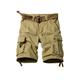MUST WAY Men's Casual Cotton Twill Cargo Shorts Multi Pocket Loose Fit Work Shorts 8062# Khaki 36