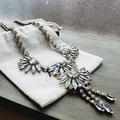 J. Crew Jewelry | J Crew Nwot Gem Fan Statement Necklace | Color: Gold/Silver | Size: Os