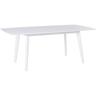 Table Extensible 150/195 x 90 cm en mdf et Bois d'Hévéa Blanc Moderne Sanford