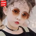 Leondiscuting-Lunettes de soleil rondes rétro pour enfants lunettes vintage pour fille et garçon