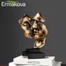 ERMAKOVA – Sculpture de visage humain en résine 27cm pour Couple décoration de table pour la