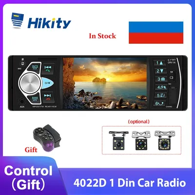 Hikity-Autoradio 1 Din 4.1 Pouces FM 4022D Bluetooth Lecteur Audio Stéréo Caméra de