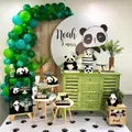 1 ensemble vaisselle jetable série Panda mignon dessin animé animaux assiettes tasses serviette Baby