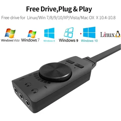 Carte son virtuelle GS3 2021 canaux adaptateur USB Audio 7.1mm pour casque d'ordinateur portable