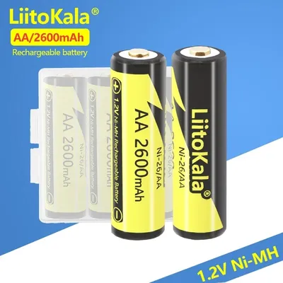 LiitoKala – batterie Rechargeable Ni-MH Ni-26/AA 1.2V AA 2600mAh pour température pistolet