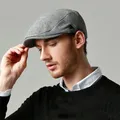 Bérets classiques pour hommes Casquette de soleil chapeau plat en coton à la mode visière