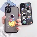 Coque de téléphone Astronome de dessin animé drôle pour iPhone coque rigide transparente iPhone 15