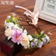 Haimeikang-Couronne de fleurs de mariage pour femmes guirlandes florales bohèmes faites à la main