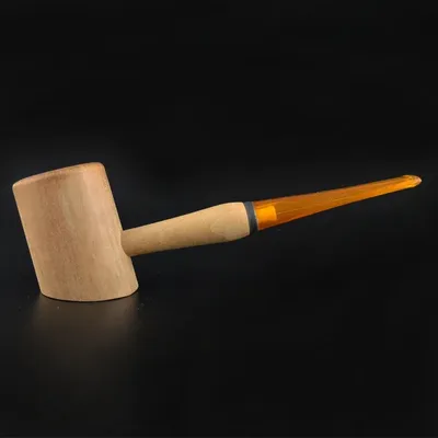 Pipes à tabac pliées en bois style droit accessoires pour fumeurs porte-embout personnalité
