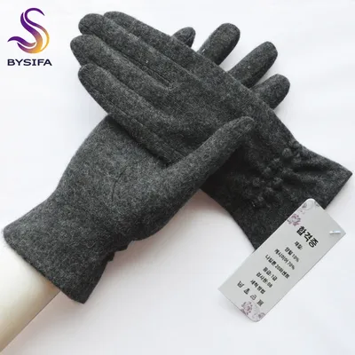 BYSIFA – gants en laine de cachemire pour femme doux et élégants de qualité supérieure épais et