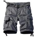 MUST WAY Men's Casual Cotton Twill Cargo Shorts Multi Pocket Loose Fit Work Shorts 8062 Gray 33