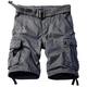 MUST WAY Men's Casual Cotton Twill Cargo Shorts Multi Pocket Loose Fit Work Shorts 8062 Gray 40