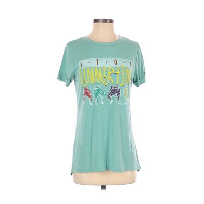 Lyric Culture Short Sleeve T-Shirt: Teal Graphic Tops - Size Small