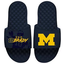 Men's ISlide Tom Brady Navy Michigan Wolverines NFLPA x NCAA Slide Sandals