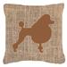 Winston Porter Poodle Burlap Indoor/Outdoor Throw Pillow Polyester/Polyfill blend in Brown | 18 H x 18 W x 5.5 D in | Wayfair