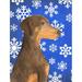 The Holiday Aisle® Winter Snowflakes Holiday 2-Sided Polyester 40 x 28 in. House Flag in Blue/Brown | 40 H x 28 W in | Wayfair