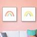 Latitude Run® Pastel Rainbow I & II by Ann Kelle - 2 Piece Picture Frame Painting Print Set on Canvas in Pink/White/Yellow | Wayfair