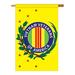 Trinx Two Group Vietnam Veterans Americana Military Applique Decorative Vertical 2-Sided 40 x 28 in. House Flag in Black/Yellow | Wayfair