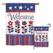The Holiday Aisle® Gannet Welcome Patriotic Americana Impressions 2-Sided Polyester 2 Piece Flag Set in Blue/Red | 28 H x 18.5 W in | Wayfair